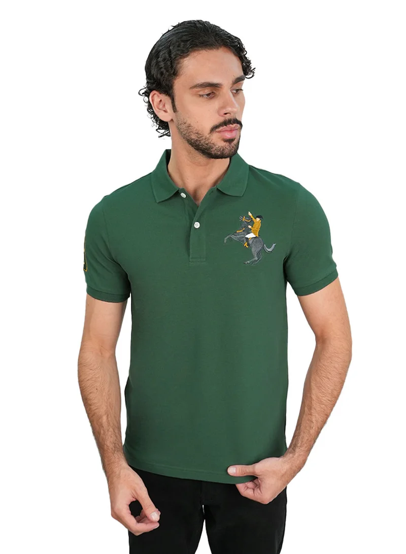 Men’s Slim Fit Napoleon Embroidery Lycra Pique Polo