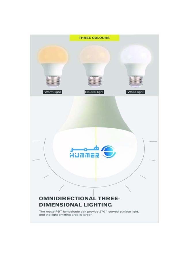 هامر همر | لمبة إضاءة LED | 12 واط | قاعدة E27 | أبيض 6500 كلفن | 6 × 12 سم | للإنارة المنزلية والتجارية | لمبة موفرة للطاقة - Image 4