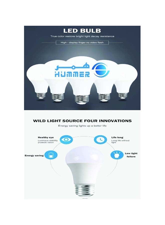هامر همر | لمبة إضاءة LED | 12 واط | قاعدة E27 | أبيض 6500 كلفن | 6 × 12 سم | للإنارة المنزلية والتجارية | لمبة موفرة للطاقة - Image 3