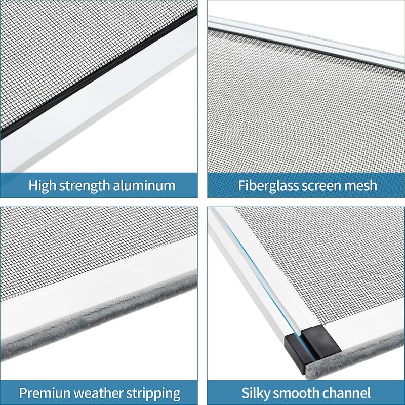 Yoochee Expandable Window Screen, 2 Pack Adjustable Window Screen(18" H x 25" - 49" W) - Large Replacement Window Screens with Frame, Durable Replacement Screen for Window - Image 5