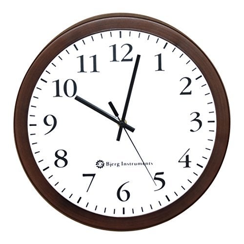 Bjerg Instruments Modern 12" Steel Enclosure Silent Wall Clock with Non Ticking Movement (Bronze) - Image 1