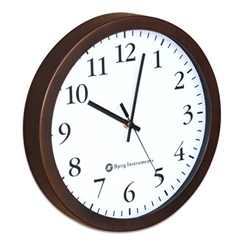 Bjerg Instruments Modern 12" Steel Enclosure Silent Wall Clock with Non Ticking Movement (Bronze) - Image 2