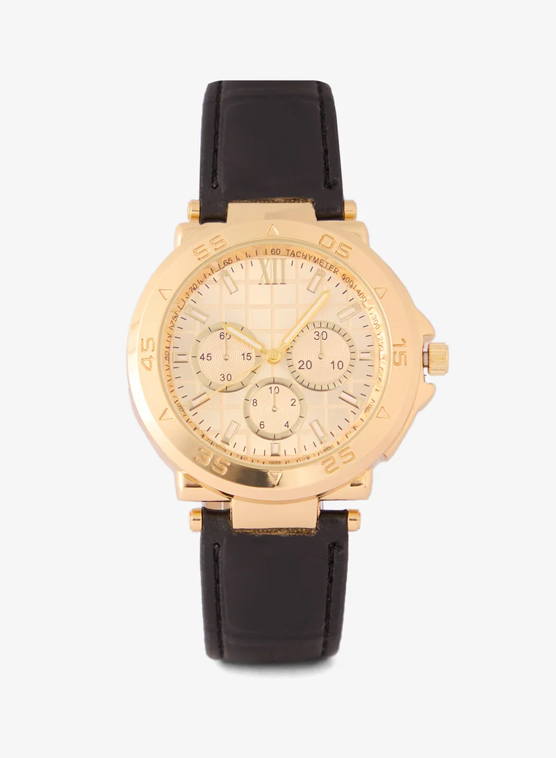 Robert Wood Croc Emboss Strap Analogue Watch