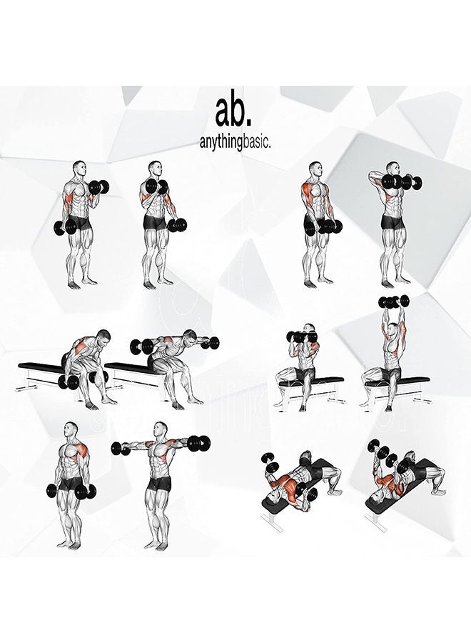 anythingbasic. Adjustable PVC Dumbbell Set of 10Kg (22LB) Includes 4 Plates * 2.5Kg (5.5LB) , 14'' Dumbbell Rod Pair & Nuts | Material : Polyvinyl Chloride | Unisex  - Image 4