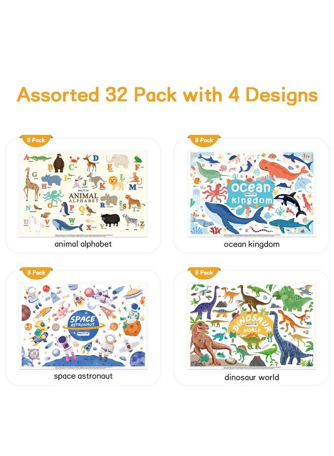 Maliton Disposable Placemats For Baby & Toddlers, Disposable Baby Placemats For Restaurants, Travel, Disposable Stick On Placemats With 4 Designs, Disposable Table Mats For Kids (Individual Package)  - Image 2