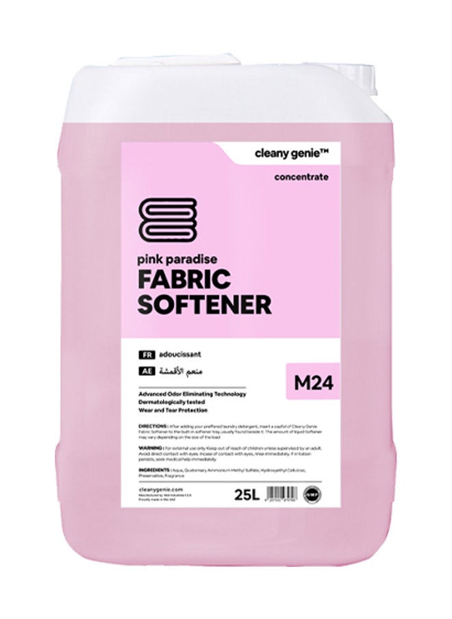 cleany genie Long-Lasting Fabric Softener Concentrate Liquid - Pink Paradise Fragrance 25L 