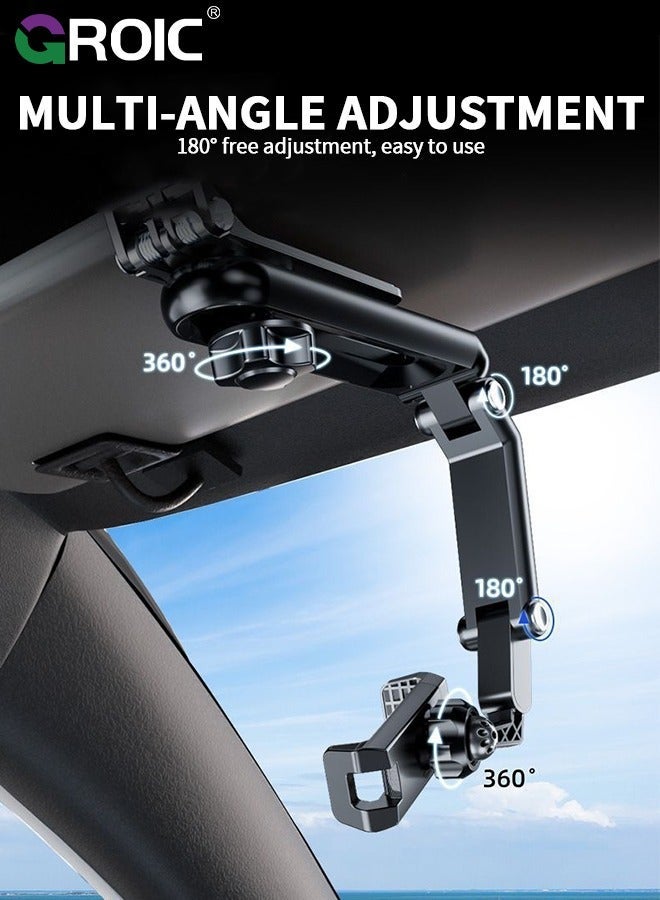 GROIC Grey 360 Rotatable and Retractable Car Phone Holder, Universal Adjustable Holder for Most Phones, Compatible with Smartphones  - Image 4