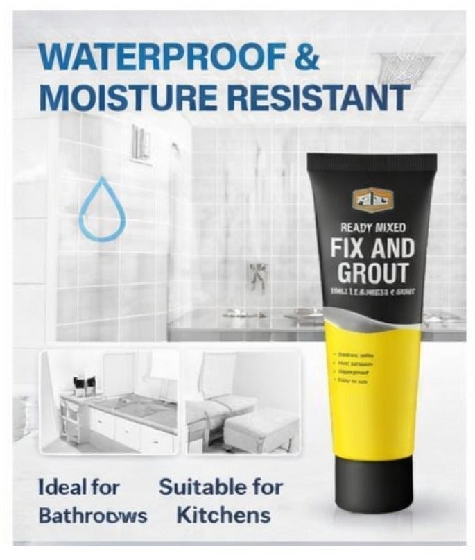 Palace Ready Mixed Fix & Grout 250ML Wall Tile Adhesive & Grout Tube – Waterproof Tile Repair Paste, Brilliant White Wall Tile Fixing Compound, Dual Purpose Adhesive & Grouting Solution - Image 3