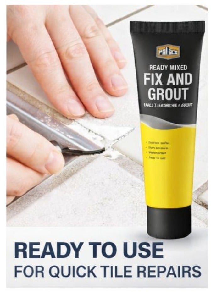 Palace Ready Mixed Fix & Grout 250ML Wall Tile Adhesive & Grout Tube – Waterproof Tile Repair Paste, Brilliant White Wall Tile Fixing Compound, Dual Purpose Adhesive & Grouting Solution - Image 4