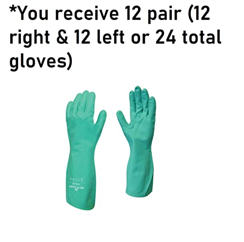 SHOWA 730 Nitrile Chemical Resistant Safety Glove with Cotton Flocked Liner, Food Safe, 15 Mil Thick, 13" Length, X-Large (12 Pair) - Image 3