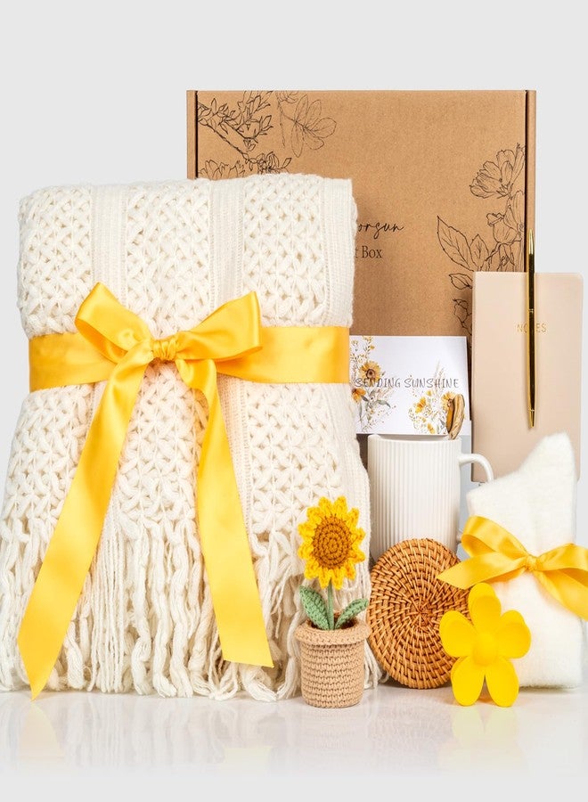 Anforsun Birthday Gifts for Women, Self Care Get Well Soon Gift Basket for Women, Sending Sunshine Sunflower Thinking of You Care Package for Her, Friendship, Mom, Sister, Best Friend, Wife, Coworker - Image 2