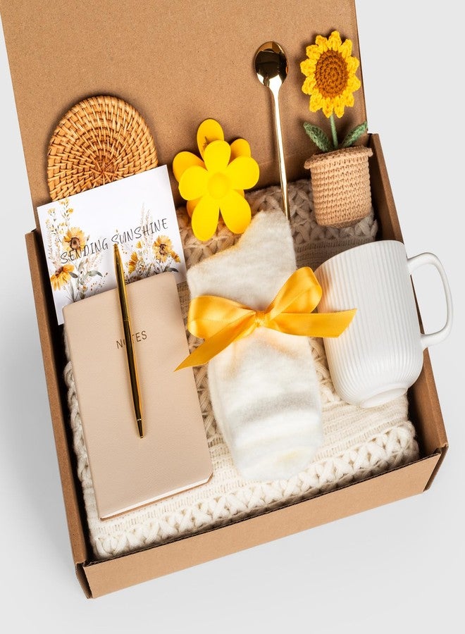 Anforsun Birthday Gifts for Women, Self Care Get Well Soon Gift Basket for Women, Sending Sunshine Sunflower Thinking of You Care Package for Her, Friendship, Mom, Sister, Best Friend, Wife, Coworker - Image 5