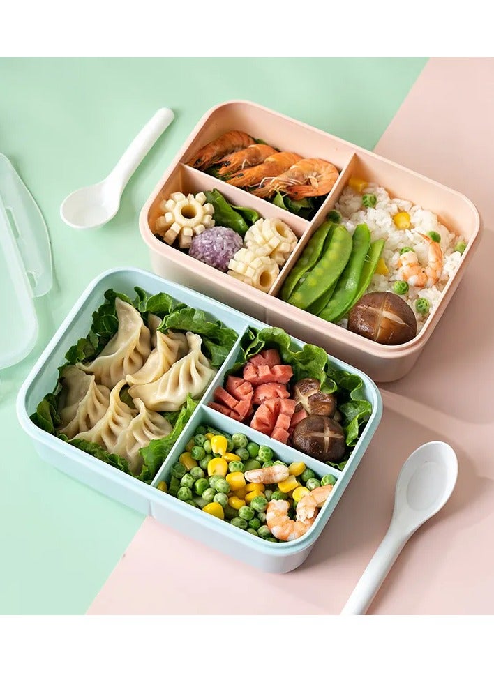 Set of three, Lunch boxes for kids, Leakproof Food Storage Portable Lunch Box with Lid Silicone Bento Box for Kids/ Baby Blue (small 9.5*9.5*4.5 CM, medium 18*12*5 CM, large 21.5*14.5*6.5 CM) - Image 2