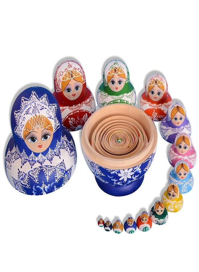 YAKELUS Russian Nesting Dolls for Kids Matryoshka Doll 15pcs Handmade - Image 3