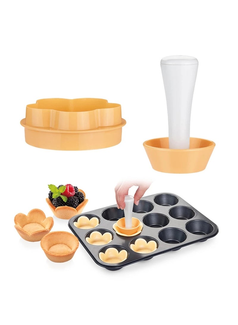 ممون عبوتان من أدوات دك عجينة المعجنات، قوالب بسكويت دائرية على شكل زهرة، قوالب مكبس بسكويت لخبز البسكويت والكعك والفطائر الصغيرة وأدوات المطبخ - Image 5
