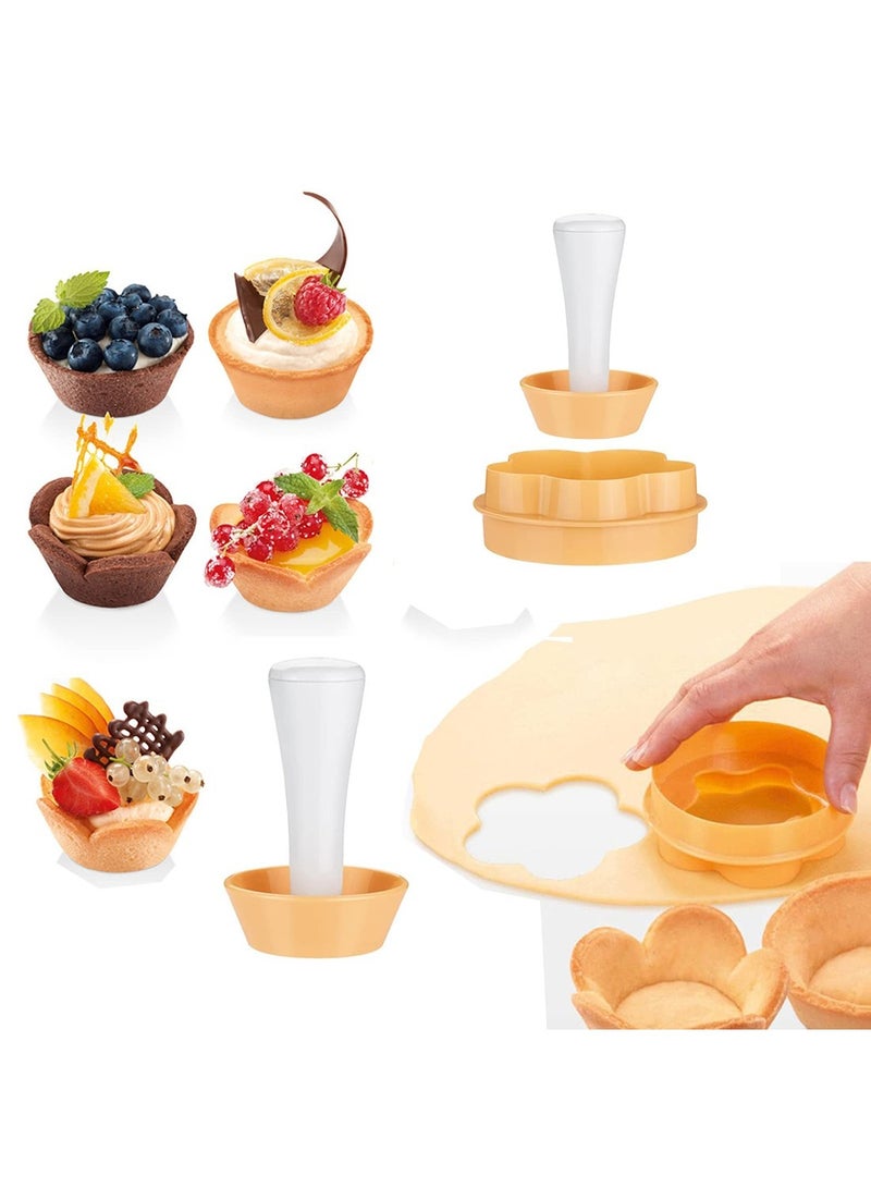ممون عبوتان من أدوات دك عجينة المعجنات، قوالب بسكويت دائرية على شكل زهرة، قوالب مكبس بسكويت لخبز البسكويت والكعك والفطائر الصغيرة وأدوات المطبخ - Image 1