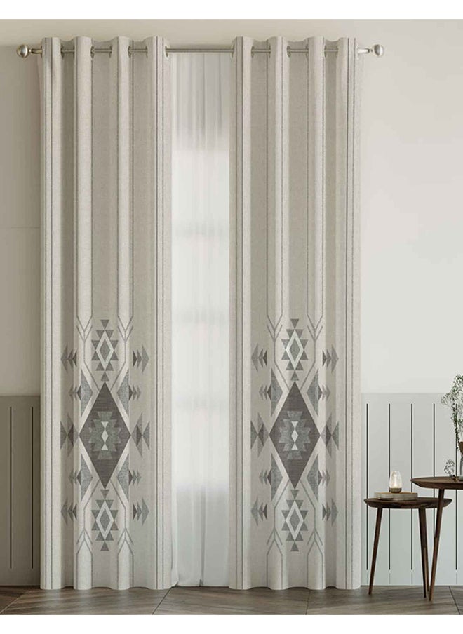 SHATTA - Ready-Made Printed Curtain ( Two Pieces Grommet) 275x270x275 - Image 1