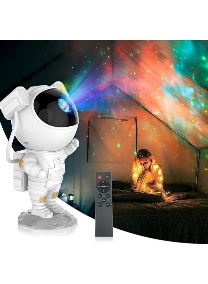 جهاز عرض نجوم المجرة رائد الفضاء، ضوء ليلي، جهاز تحكم عن بعد مع مؤقت، رأس مغناطيسي يدور 360 درجة، أضواء النجوم، ضوء سديم ليلي للأطفال والكبار - Image 5