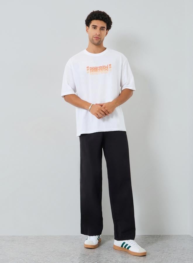 Styli Men White Graphic Print Oversized T-Shirt - Image 4