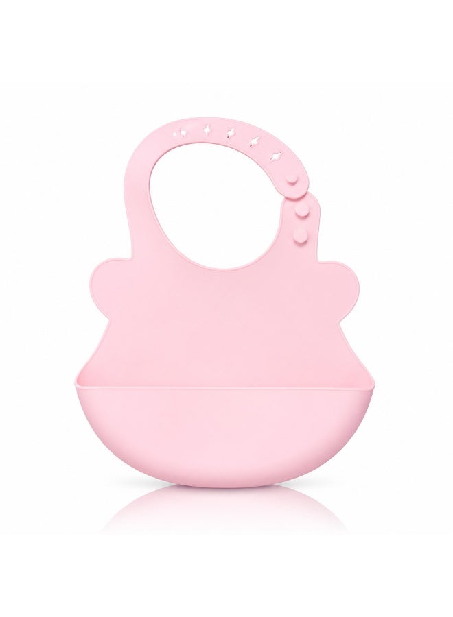 High Quality Food Grade Silicone Baby Bib with Adjustable Design and Deep Food Catcher Pocket, Waterproof and Stain Resistant, Soft Safe Material for Babies, Easy to Clean and Foldable for Daily Use, Travel and Outdoor Feeding - Image 1