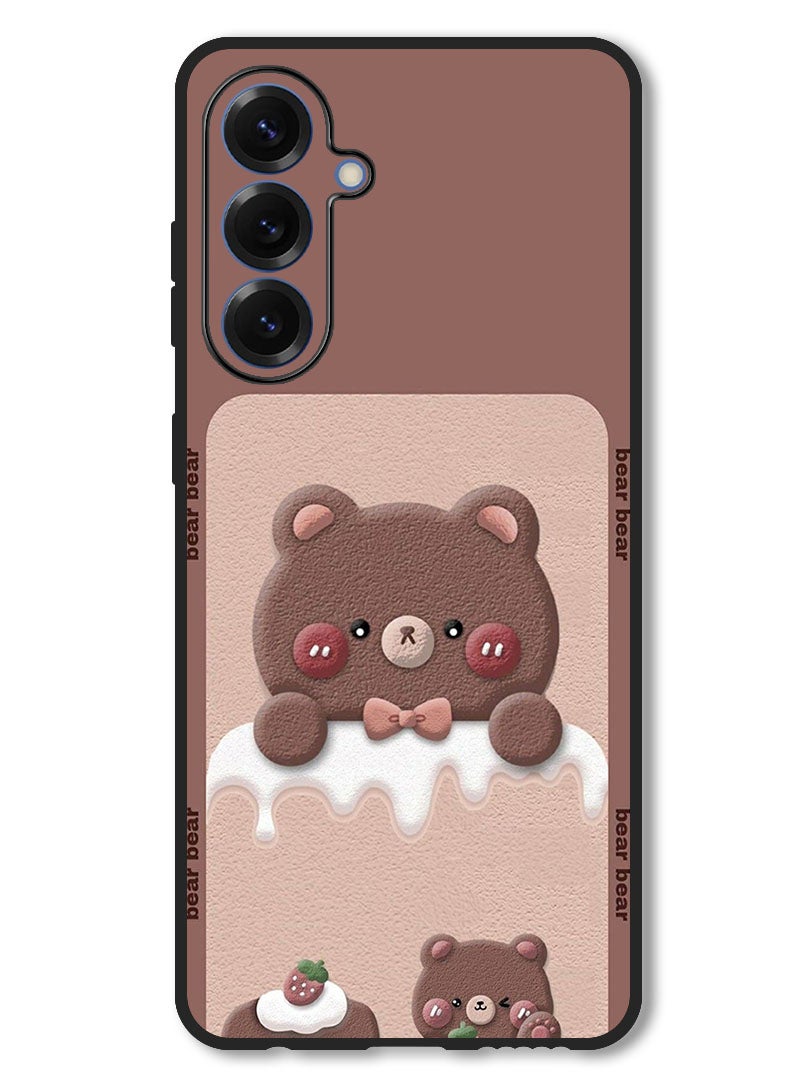 Theodor Case Compatible with Samsung Galaxy A56 Protection Shockproof Bumper Cover Bear Strawberry - Image 1