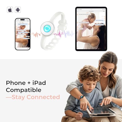 totwoo Long Distance Touch Bracelets, Light up & Vibration for Love - Pair of Couples Bracelets Long Distance Relationship Gifts for Girlfriend, Mother-Daughter, Sisters Bluetooth APP Set Up Pairing Jewelry - Image 5