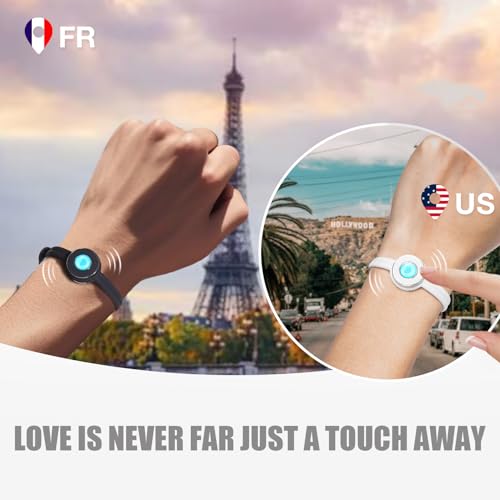 totwoo Long Distance Touch Bracelets, Light up & Vibration for Love - Pair of Couples Bracelets Long Distance Relationship Gifts for Girlfriend, Mother-Daughter, Sisters Bluetooth APP Set Up Pairing Jewelry - Image 2