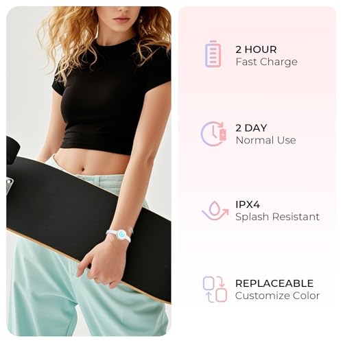 totwoo Long Distance Touch Bracelets, Light up & Vibration for Love - Pair of Couples Bracelets Long Distance Relationship Gifts for Girlfriend, Mother-Daughter, Sisters Bluetooth APP Set Up Pairing Jewelry - Image 4