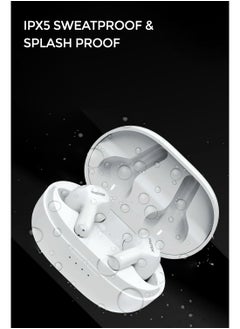 Faster S50 Wireless Earbuds with Active Voice Assistant - 6 Hours Playtime - HiFi Stereo Sound - Bluetooth Earphones with Ultra-Low Latency - IPX5 Sweat & Splash Proof - For Exercise, Gym - Compatible with iPhone & Android (White)  - Image 3