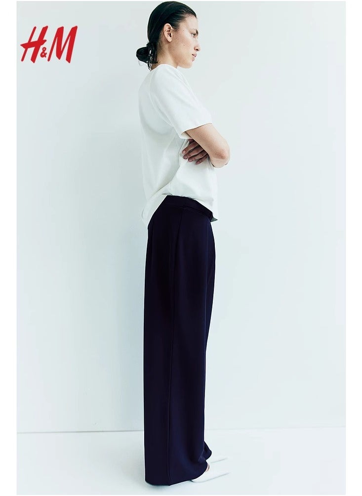 H and M - HM Casual Straight Satin Wide Leg Pants And Trousers - Image 1