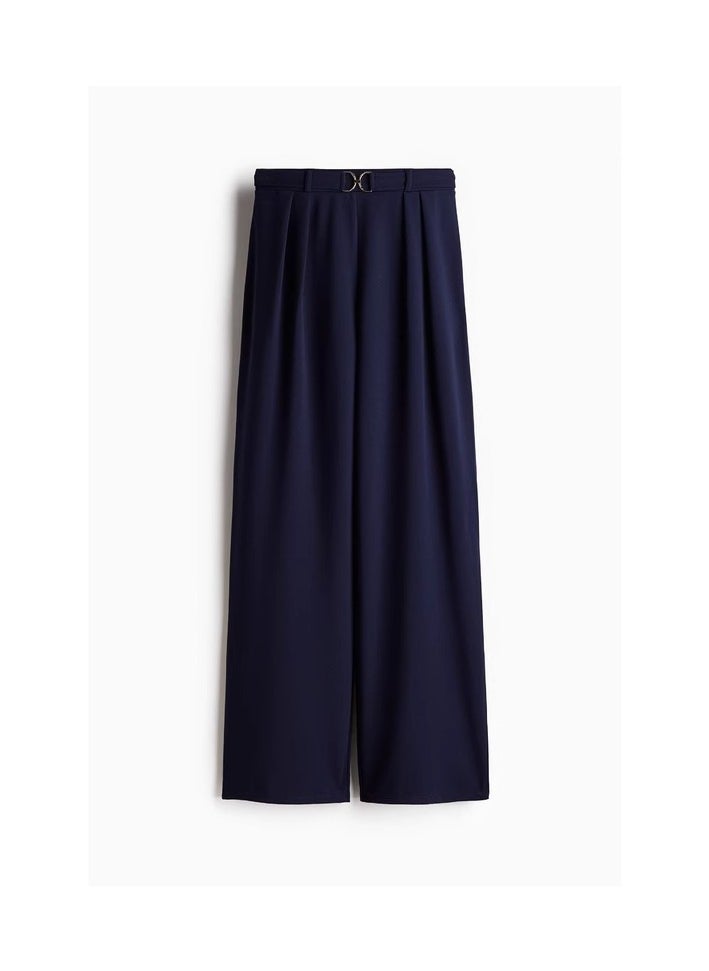 H and M - HM Casual Straight Satin Wide Leg Pants And Trousers - Image 1