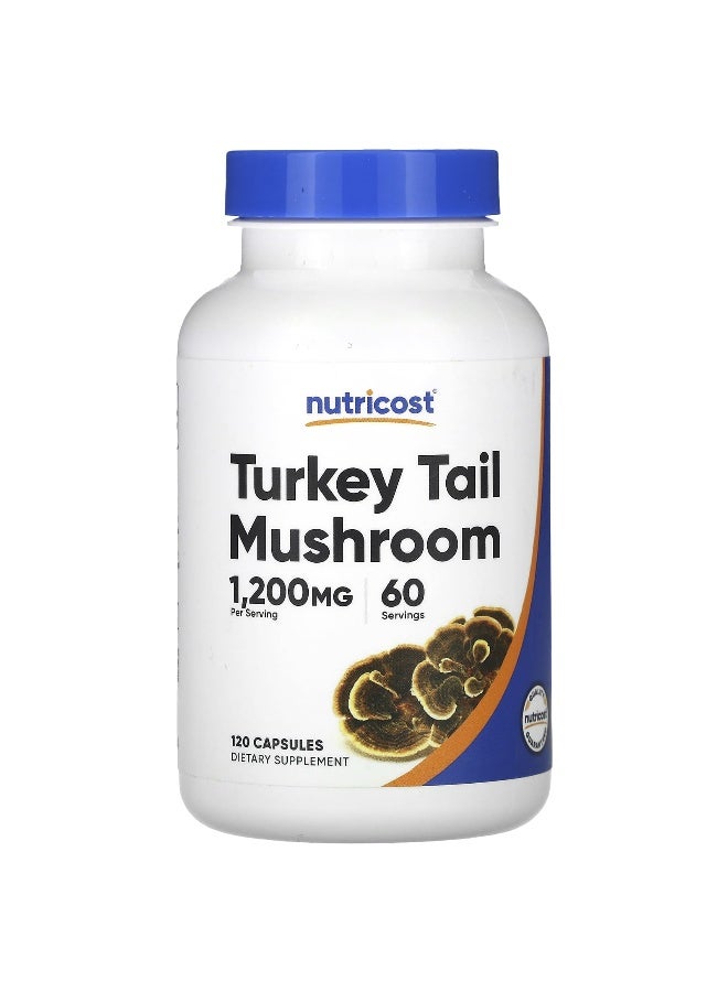 Nutricost, Turkey Tail Mushroom, 1,200 mg, 120 Capsules (600 mg per Capsule) - Image 1