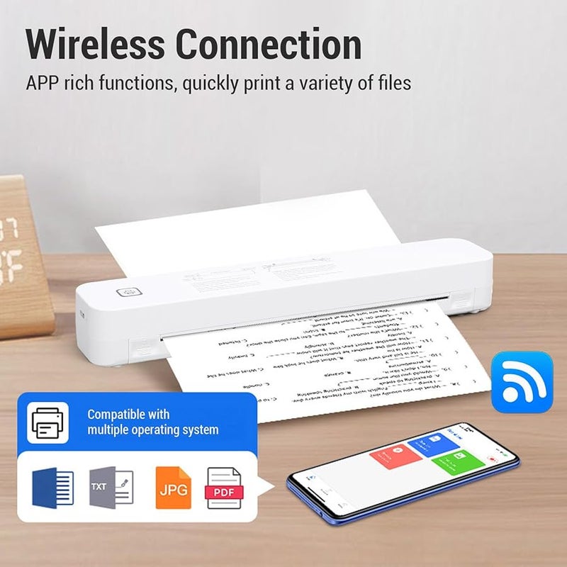 Garosa Portable Thermal Printer Wireless Inkless for iOS OS X with 203dpi HD Print - Image 4