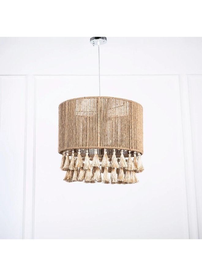 tbshomelamp Burlap Ceiling Lamp 35x45cm Brown - Image 3