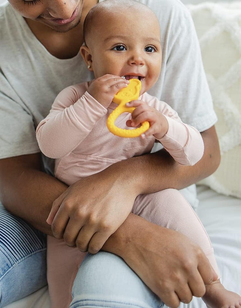 oogiebear 360˚ Teether - Safe Teething Toys for Babies 3 Months and Older | Soft Bristle Teddy Bear Silicone Teether | Super Soft BPA-Free Silicone Teether Toy - Yellow - Image 2