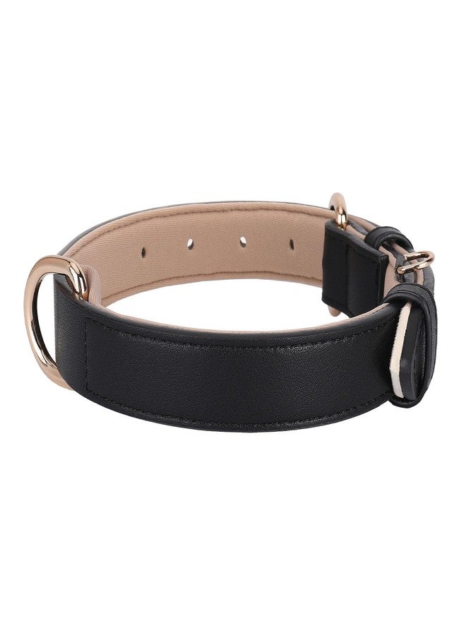 WHIPPY Soft Padded Leather Dog Collar for Small Medium Large Dogs Heavy Duty Dog Collar with Adjustable Rust-Proof Metal Hardware,Black - Image 3