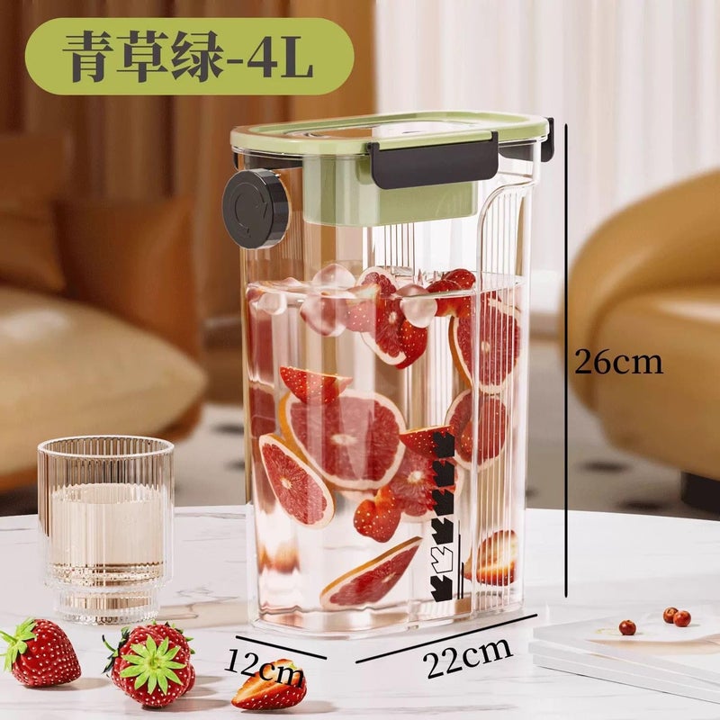 Multifunctional Storage Dispenser for Cereal, Legumes, Rice – Moisture Proof Clear Food Container for Kitchen Organization with Ice Drink Dispenser (4000ml) - Image 1