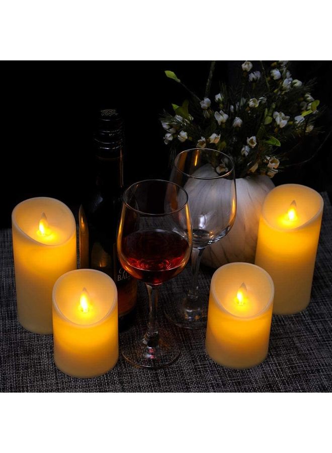 Battery Powered Flameless LED Tea Light Candle Set in White - Large, Medium, Small - 15x7.5cm, 12x7.5cm, 10x7.5cm  - Image 4