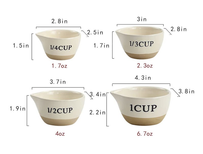 RockTrend Ceramic Milk Measuring Cup Egg Measuring Bowl Baking Bowl, set of 4 - Image 2