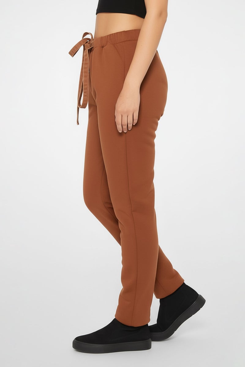 FEAR OF GOD Women Regular Fit Plain Jogger Pants, Brown - Image 3