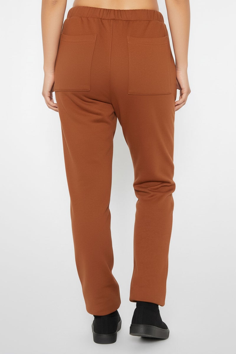 FEAR OF GOD Women Regular Fit Plain Jogger Pants, Brown - Image 4