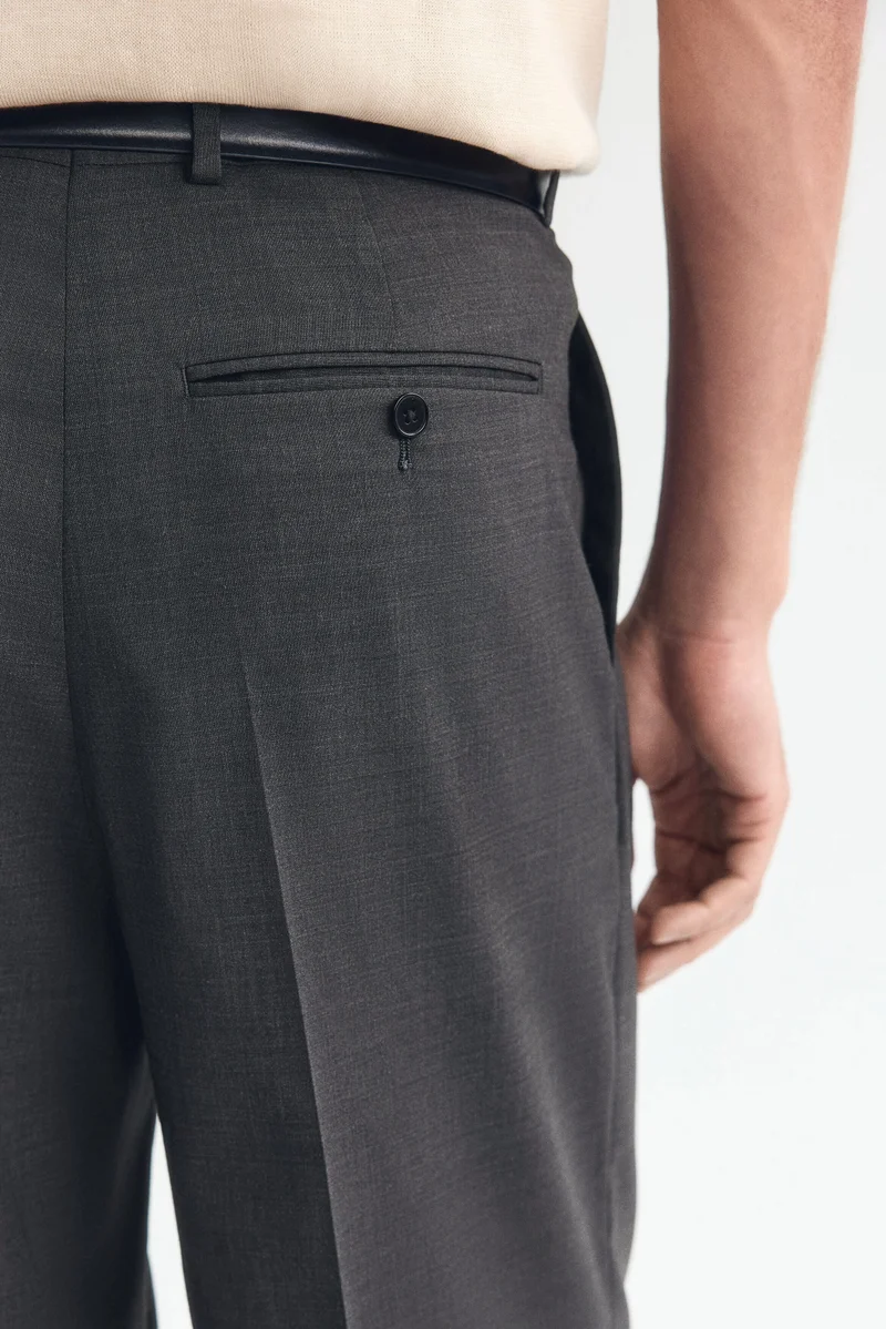 H&M  Loose Fit Wool-blend tailored trousers for Men | Best Price UAE