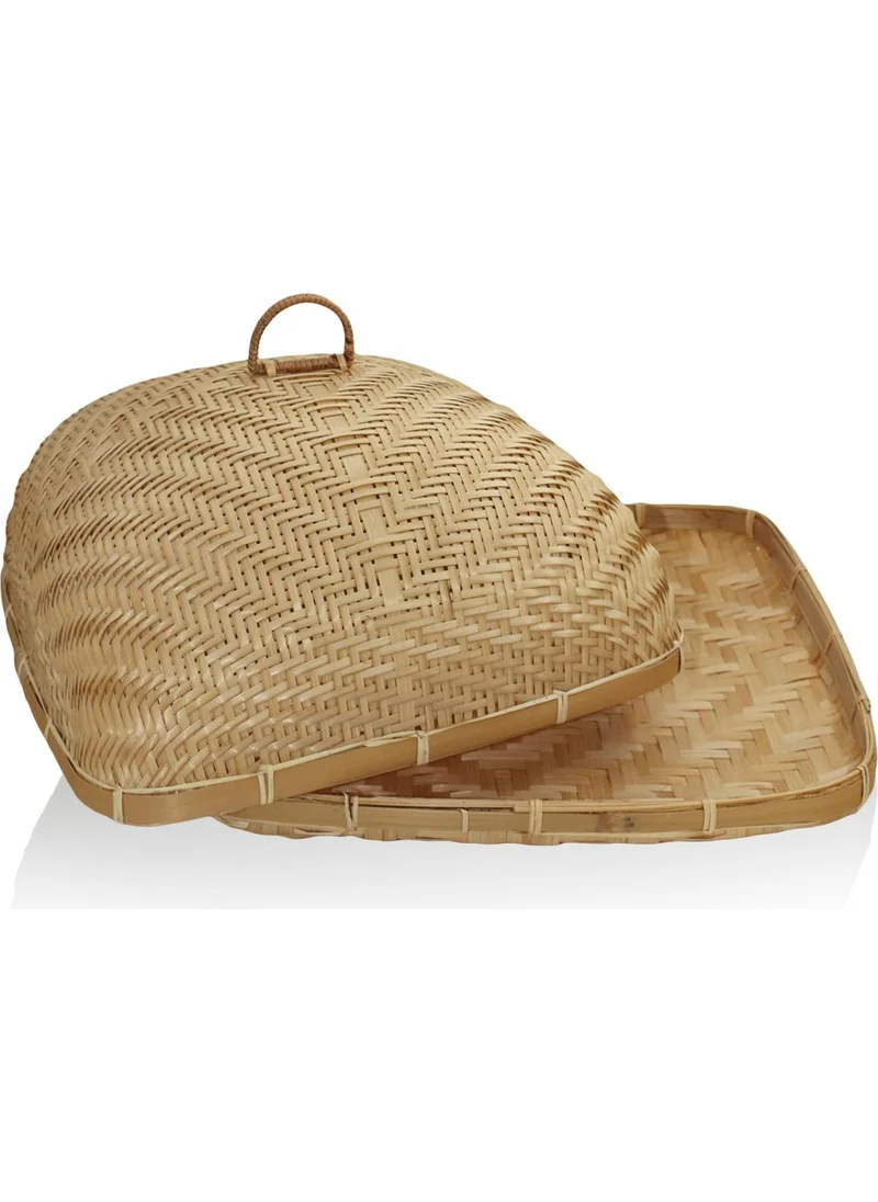 The Mia Bamboo Rectangular Tray 40x40x21 Cm