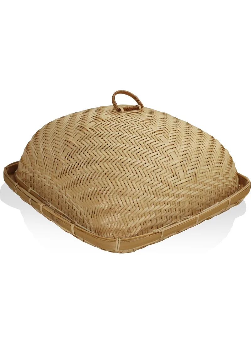 The Mia Bamboo Rectangular Tray 40x40x21 Cm