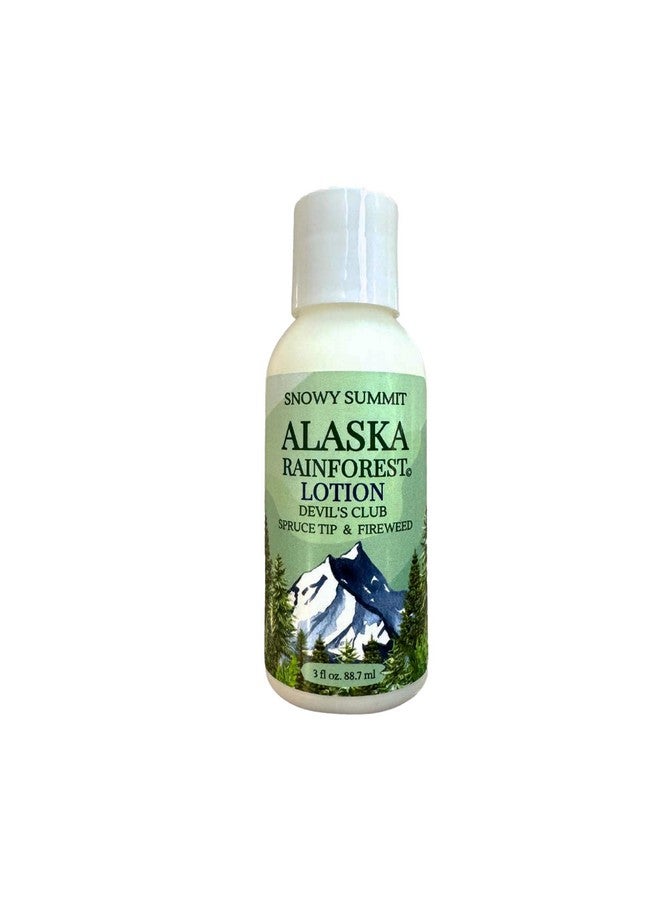 snowy summit Alaska Rainforest Body Lotion 3 oz. - Handcrafted Herbal Body Lotion with Devil's Club, Fireweed & Spruce Tip - Hydrating, Non-Greasy Natural Body Lotion for All Skin Types - Image 1
