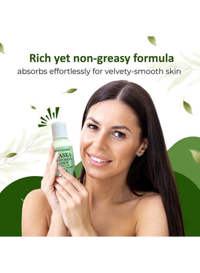 snowy summit Alaska Rainforest Body Lotion 3 oz. - Handcrafted Herbal Body Lotion with Devil's Club, Fireweed & Spruce Tip - Hydrating, Non-Greasy Natural Body Lotion for All Skin Types - Image 3
