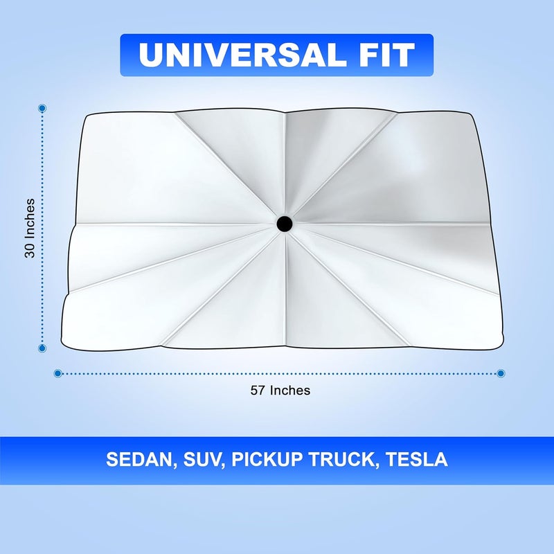 EcoNour Car Windshield Sun Shade - 57"x31" Umbrella Design - Image 3