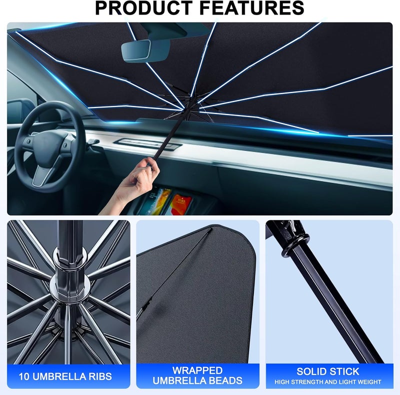 EcoNour Car Windshield Sun Shade - 57"x31" Umbrella Design - Image 5