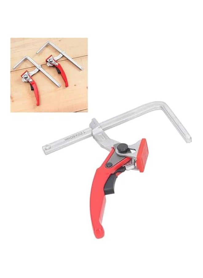 Generic - Ratchet Track Clamp, 120x60mm Quick Release F Clamp Ratcheting Table Clamp with Self Aligning Design Steel Bar Clamp Rail System for Woodworking, Metal Working, DIY & Crafts - Image 1