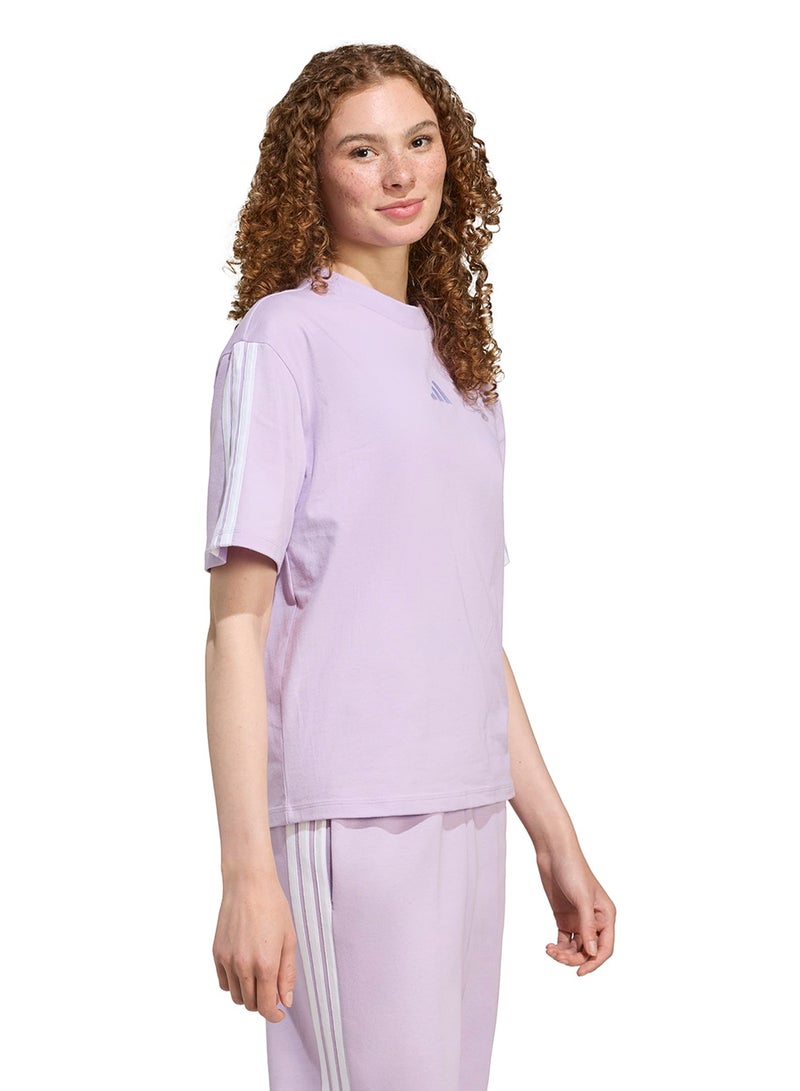 adidas تيشيرت أساسي بياقة مستديرة وثلاث خطوط بتصميم بوي فريند - Image 5